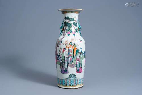 A CHINESE FAMILLE ROSE 'IMMORTALS' VASE, 19TH C.