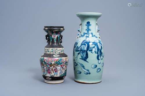 A CHINESE NANKING CRACKLE GLAZED FAMILLE ROSE 'WARRIOR&#...