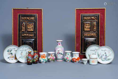 A VARIED COLLECTION OF CHINESE FAMILLE ROSE, QIANJIANG CAI A...