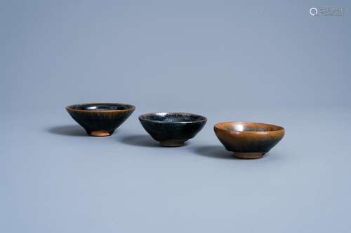 THREE CHINESE JIAN 'HARE'S FUR' TEA BOWLS, SONG ...