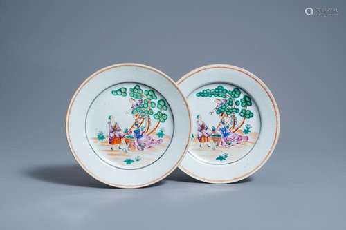 A PAIR OF CHINESE FAMILLE ROSE EXPORT PORCELAIN 'CHERRY ...