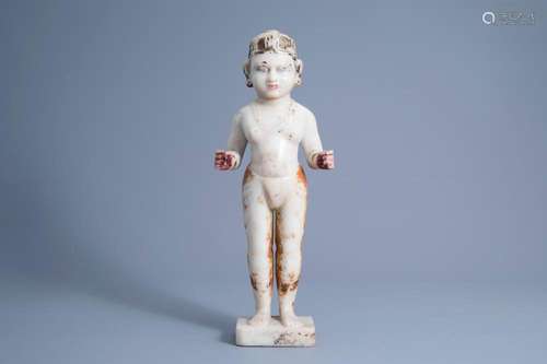 A JAIN MARBLE FIGURE OF TIRTHANKARA, 19TH C.