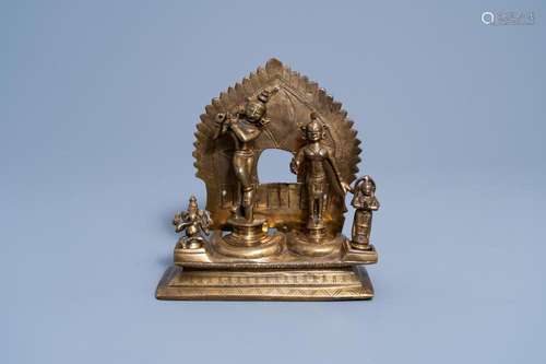 A BRONZE HINDU ALTAR SHRINE, INDIA, 19TH C.