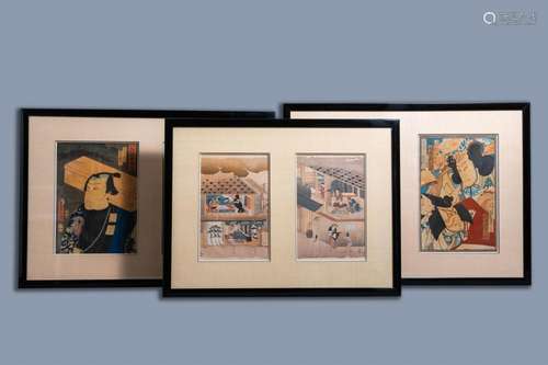 SIX VARIOUS JAPANESE UKIYO-E WOODBLOCK PRINTS, 19TH/20TH C.