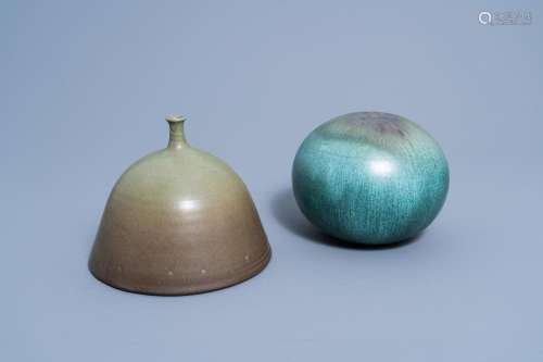 TWO VARIOUS EUROPEAN STUDIO POTTERY VASES, 20TH C.