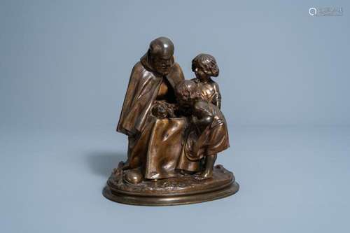 FRANÇOIS-MICHEL PASCAL (1810-1882): A MONK SHOWS TWO CHILDRE...