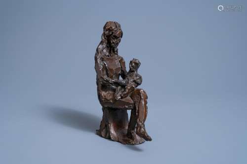 WILLIAM CHATTAWAY (1927-2019): MOTHER AND CHILD, BROWN PATIN...