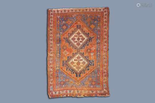 A PERSIAN AFSHAR RUG, WOOL ON COTTON, 19TH C.