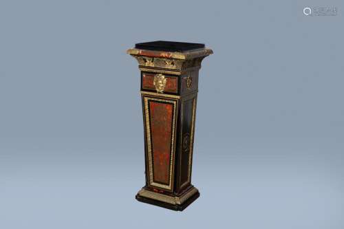 A FRENCH HISTORICISM GILT MOUNTED TORTOISESHELL AND BRASS MA...
