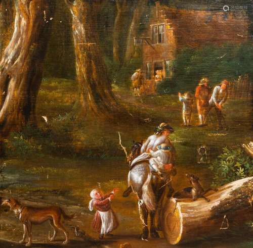 FLEMISH SCHOOL: THE RETURN, OIL ON CANVAS, 18TH C.