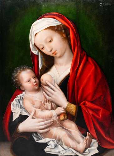 BRUGES SCHOOL: MARIA LACTANS, OIL ON PANEL, MID 16TH C.