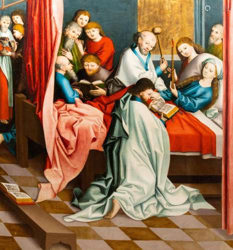 GERMAN SCHOOL: THE DEATHBED OF MARY (AND SAINTS ON THE OTHER...