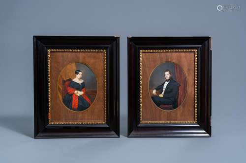 BELGIAN OR FRENCH SCHOOL: PORTRAIT OF A GENTLEMAN AND A LADY...