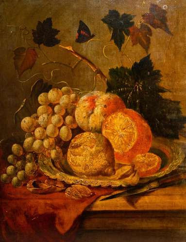 EUROPEAN SCHOOOL: A 17TH C. STYLE STILL LIFE, OIL ON PANEL, ...