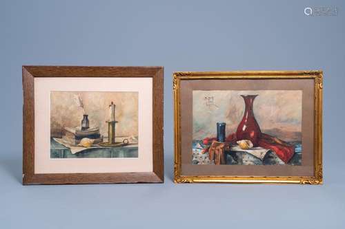 LOUIS JOSEPH RECKELBUS (1864-1958): TWO STILL LIFES, MIXED M...