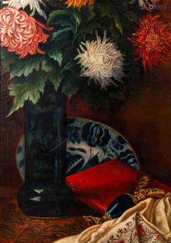 H. DEPREZ (19TH/20TH C.): STILL LIFE OF FLOWERS, OIL ON CANV...