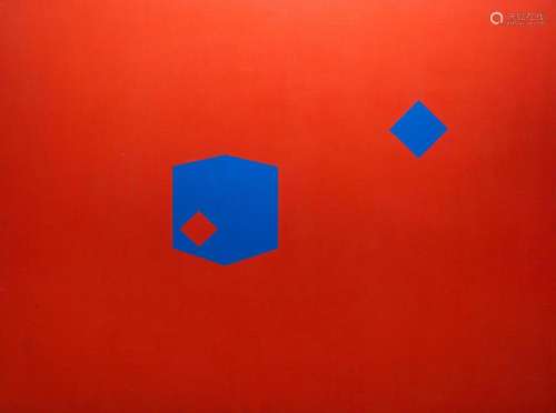 LAURI LAINE (1946): 'RED BOXES WITH LITTLE BLUE DIAMOND ...