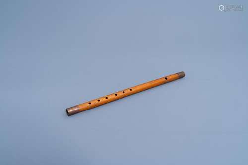 A PRESUMABLY ENGLISH WOOD FLUTE WITH SIX TONE HOLES, CA. 180...