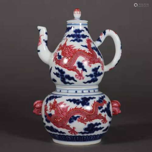 Blue and White Red Glazed Ewer