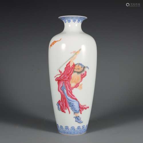 Enamel Vase with the Pattern of Zhong Kui