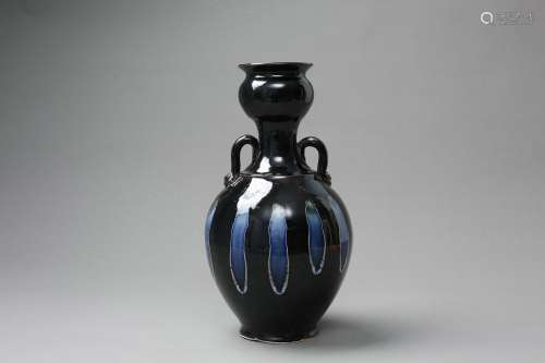Black Glazed Bottle