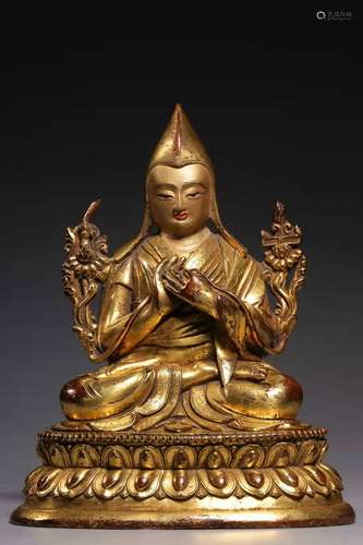 Gilt Bronze Sitting Statue of Zongkhapa