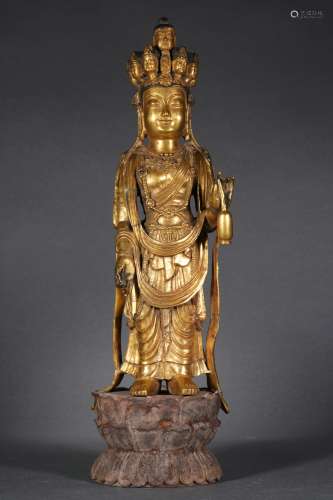 Guilt Statue of Standing Buddha