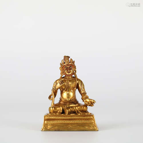 Chinese gilt bronze Buddha statue, 18th century