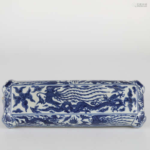 Chinese blue and white dragon and phoenix pattern porcelain ...