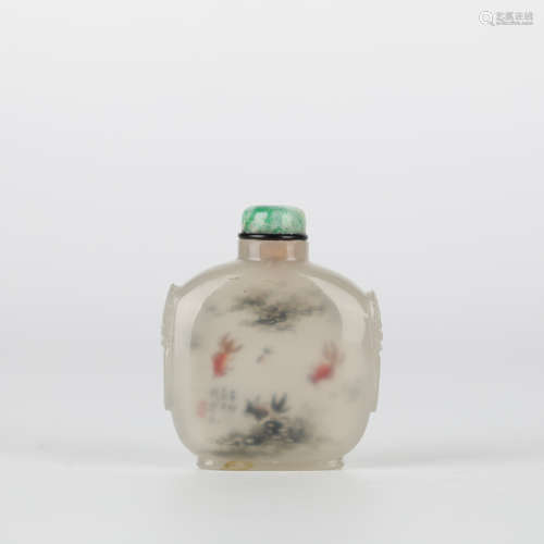 Zhou Leyuan, Chinese Onyx Snuff Bottle