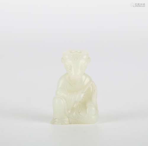 Hetian white jade carving of the ox, 18th century