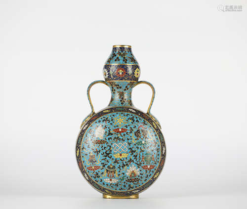 Chinese cloisonne vase with eight treasures, Ming