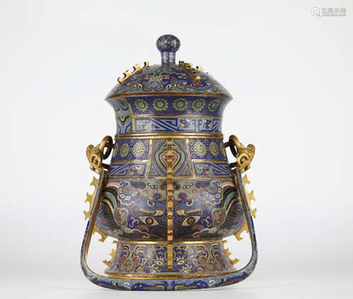 Chinese cloisonne jar, 18th century