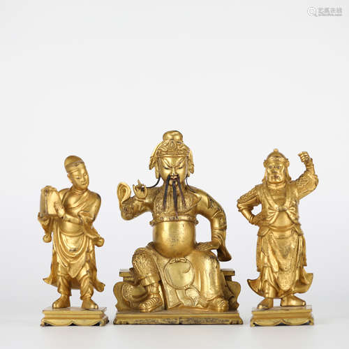 A group of ancient Chinese gilt bronze Buddha statues, 18th ...