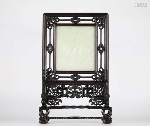 Chinese Hetian jade screen, 18th century