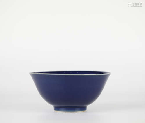 Chinese Blue Glazed Porcelain Bowl, Hongzhi