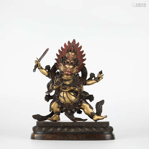 Chinese bronze Buddha statue, 18th century