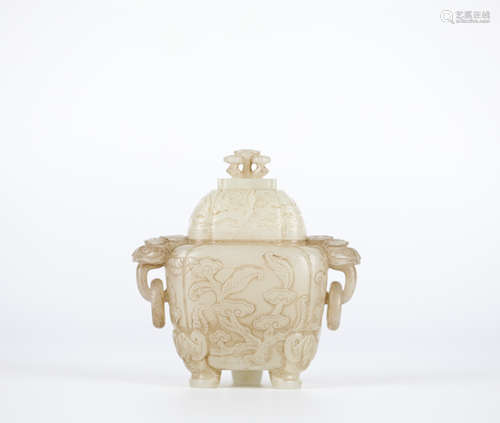 Chinese Hetian jade incense burner, 18th century