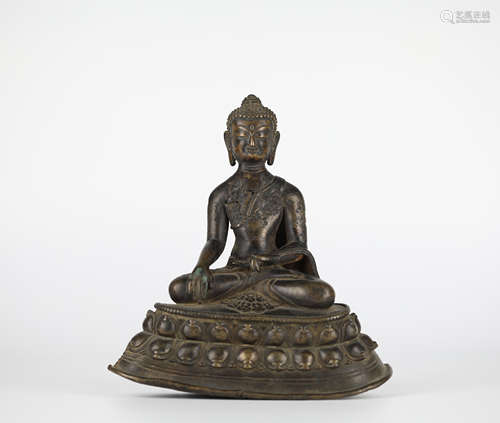 Chinese bronze Buddha statue, Yuan