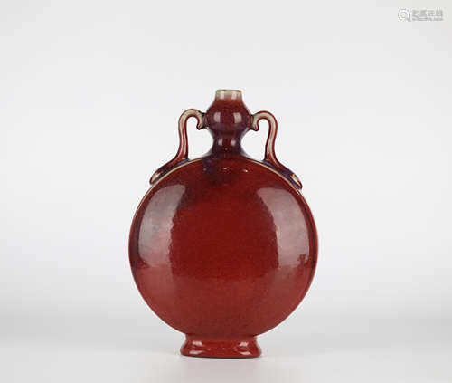 Chinese red-glazed porcelain vase, Qianlong