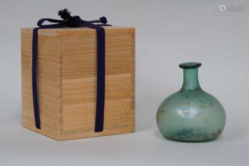 罗马二世纪琉璃瓶 日本桐箱付