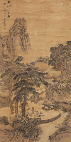 张崟(1761～1829) 松阴消夏图 立轴  设色纸本
