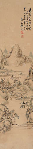 黄谟(1736～？) 携琴访友 立轴  设色纸本