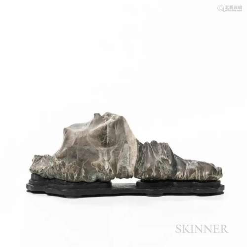 Small Gray Limestone Scholar's Rock, China, in the shape...