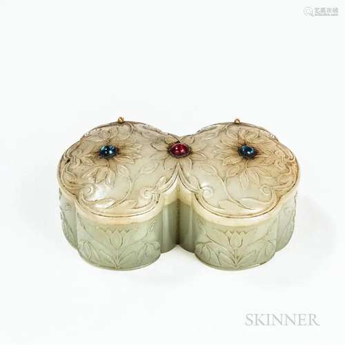 Mughal Jade Double Box, India, 18th/19th century, conjoined ...