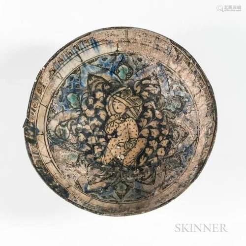 Sultanabad Glazed Bowl, Persia, possibly 12th century, round...