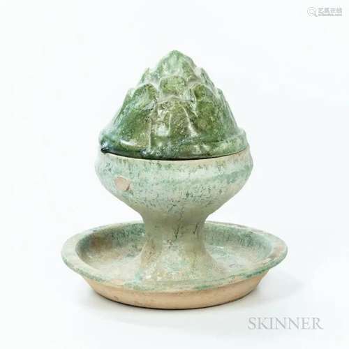 Green-glazed Pottery "Boshan" Censer, China, possi...