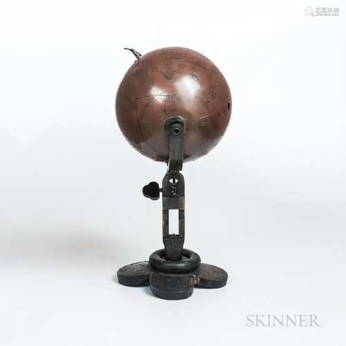 Bronze Globe Sundial, Iryeong-wongu, Korea, 1890, mounted on...