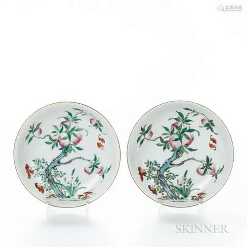 Pair of Famille Rose Dishes, China, 19th/20th century, with ...