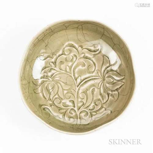 Celadon-glazed Five-lobed "Lotus" Bowl, China, pos...